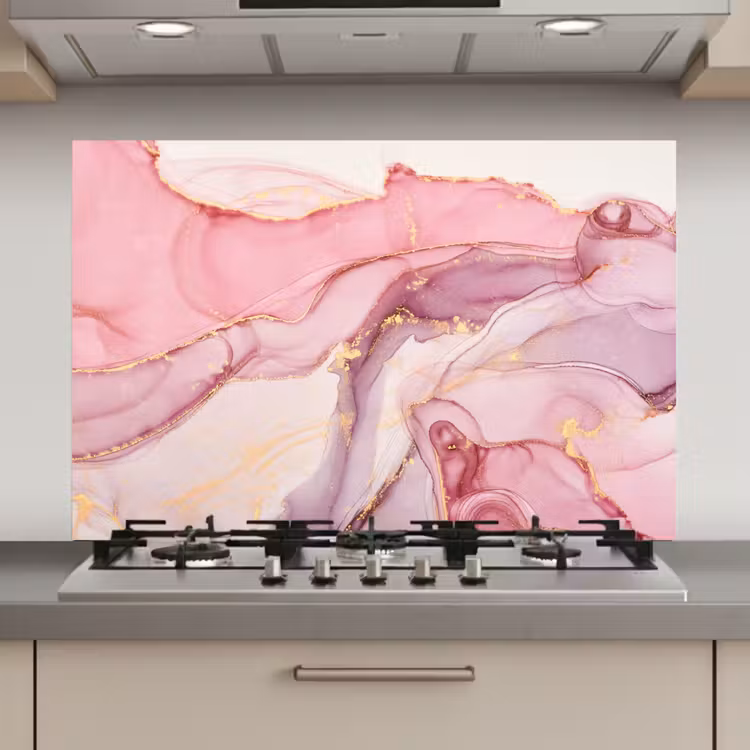 Goud - Marmer - Roze keuken achterwand spatscherm klein -3d_website