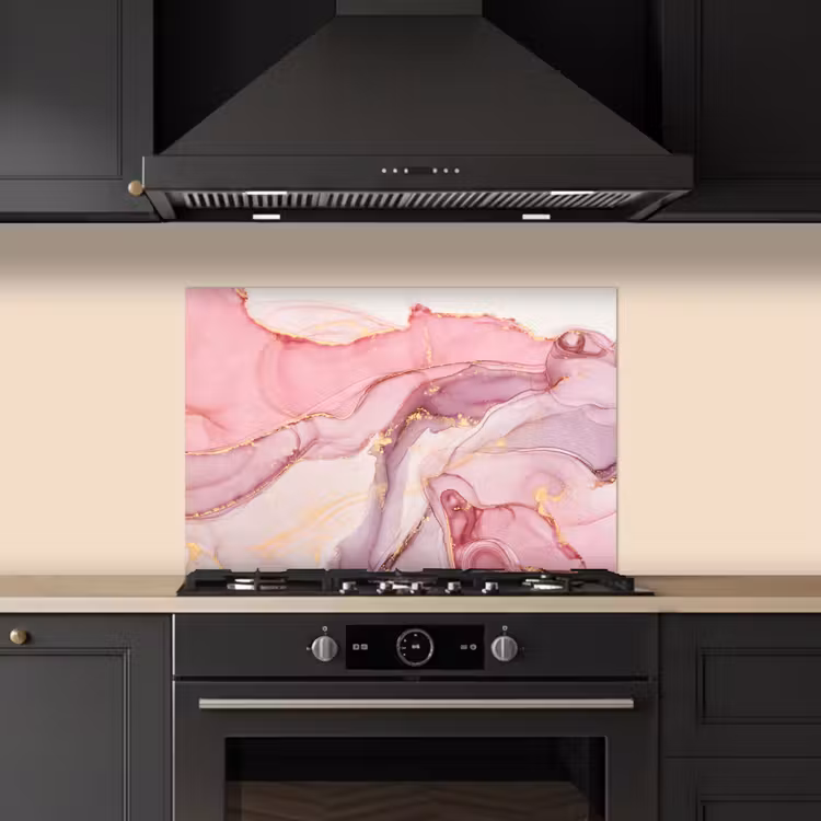 Goud - Marmer - Roze keuken achterwand spatscherm klein -sfeer1