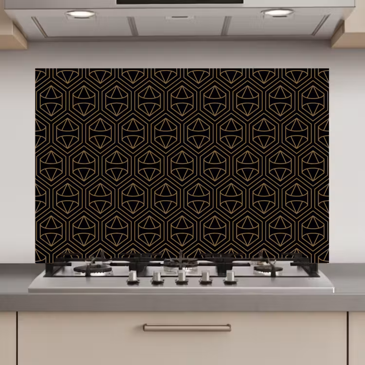 Goud - Zwart - Diamant keuken achterwand spatscherm klein 900 -3d_website