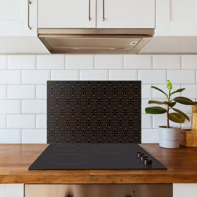 Goud - Zwart - Diamant keuken achterwand spatscherm klein 900 -sfeer2