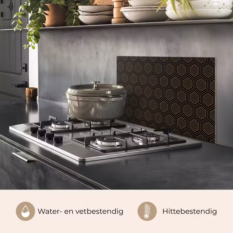 Goud - Zwart - Tunnel keuken achterwand spatscherm klein 900 -usp_NL