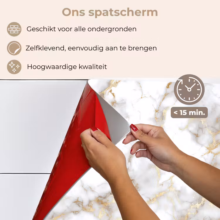 Gouden aders - Marmer - Wit keuken achterwand spatscherm klein 900 -spatscherm_NL
