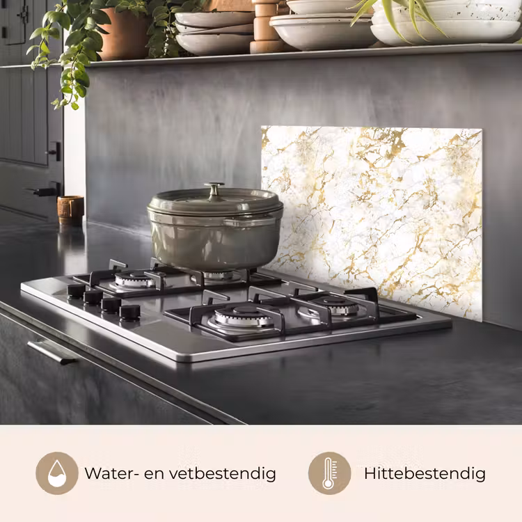 Goudspatten - Wit - Marmer keuken achterwand spatscherm klein 900 -usp_NL
