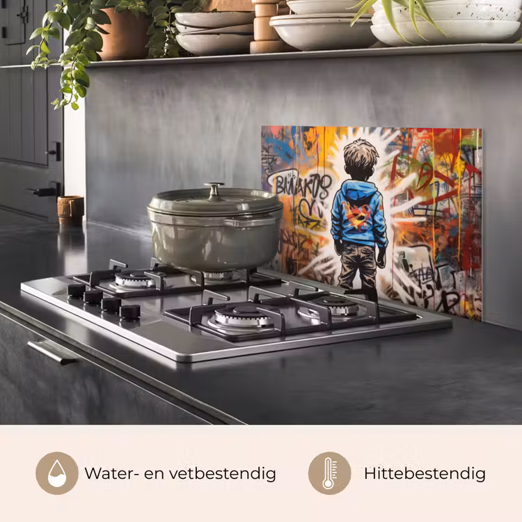 Graffiti - Jongen - Kleuren - Kunst - Street Art keuken achterwand spatscherm klein -usp_NL