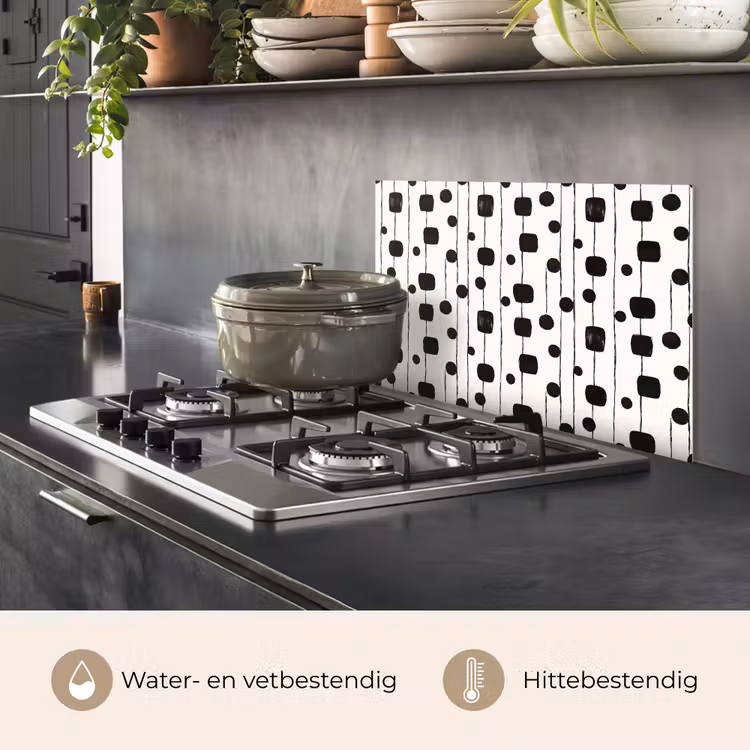 Grafisch - Modern - Zwart keuken achterwand spatscherm klein 900 -usp_NL