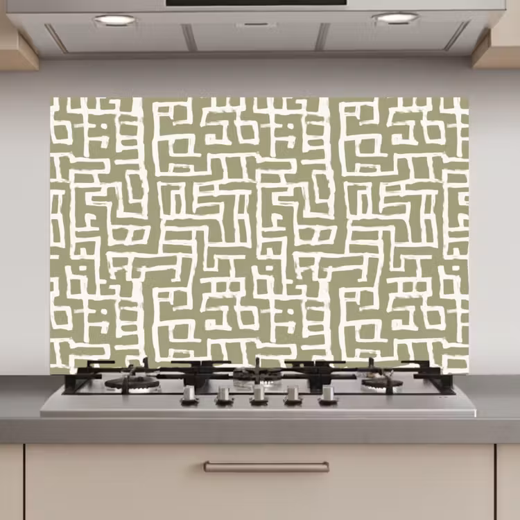 Grafisch - Patroon - Groen keuken achterwand spatscherm klein 900 -3d_website