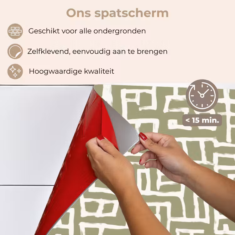 Grafisch - Patroon - Groen keuken achterwand spatscherm klein 900 -spatscherm_NL
