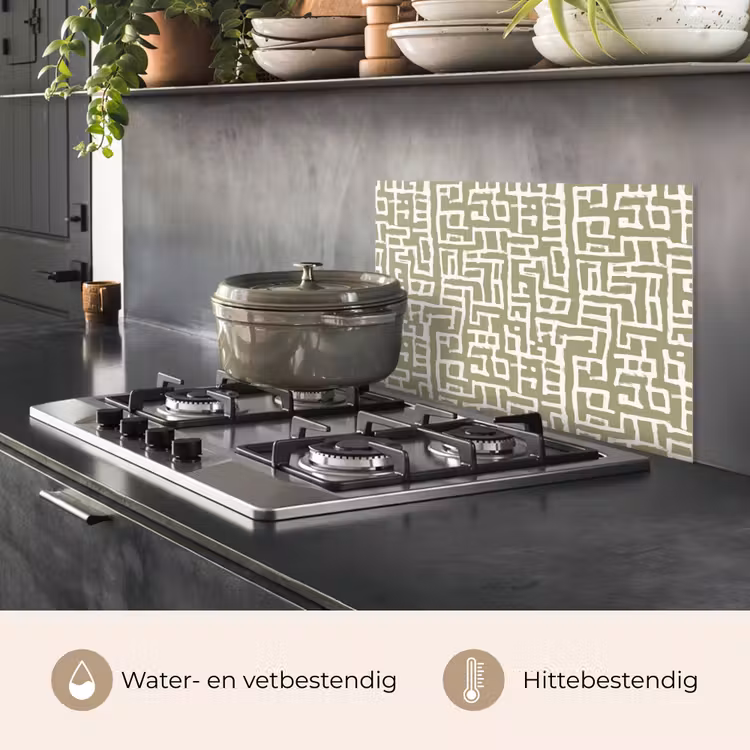 Grafisch - Patroon - Groen keuken achterwand spatscherm klein 900 -usp_NL