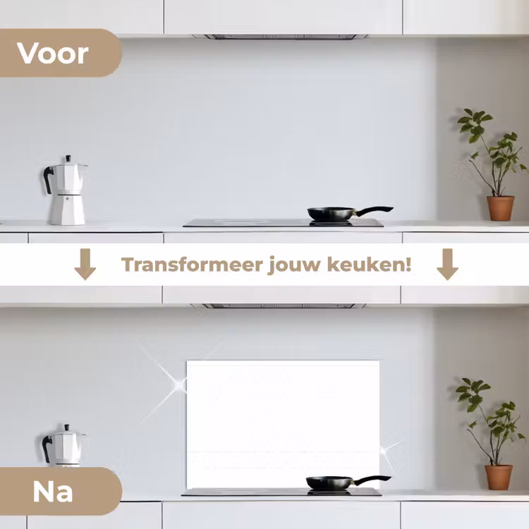 Grafisch - Patroon - Modern - Fijnstijl keuken achterwand spatscherm klein 900 -voor_na_NL