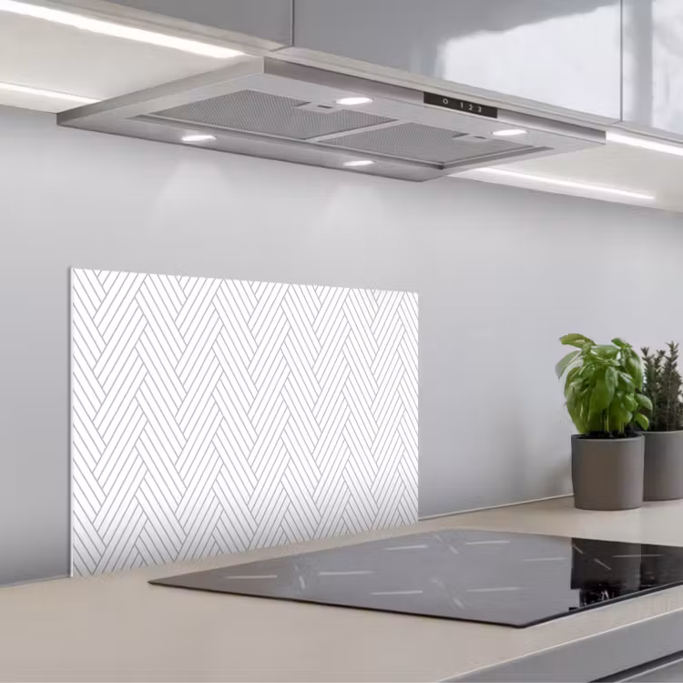 Grafisch - Patroon - Modern - Geweven keuken achterwand spatscherm klein 900 -3d_schuin