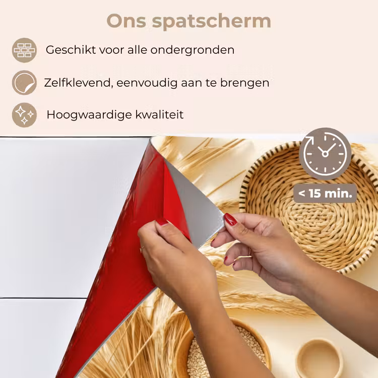Granen - Hout - Kom - Beige keuken achterwand spatscherm klein -spatscherm_NL