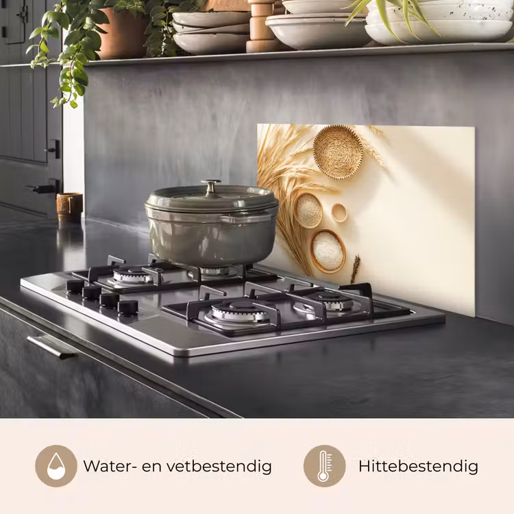 Granen - Hout - Kom - Beige keuken achterwand spatscherm klein -usp_NL