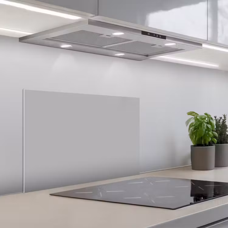 Grijs - Effen print keuken achterwand spatscherm klein 900 -3d_schuin