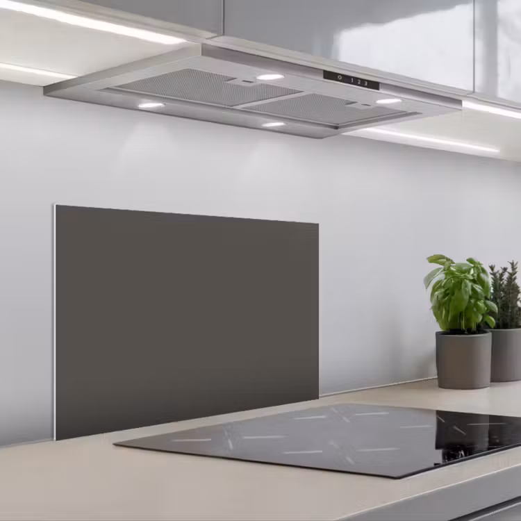 Grijs - Kleuren - Effen keuken achterwand spatscherm klein 900 -3d_schuin