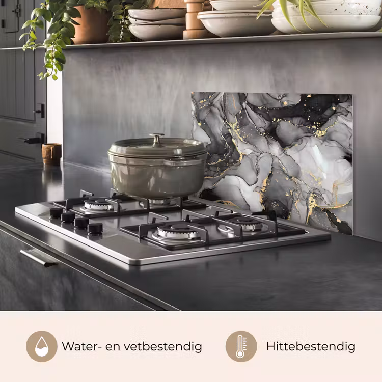 Grijs - Luxe  - Goud - Marmer keuken achterwand spatscherm klein -usp_NL