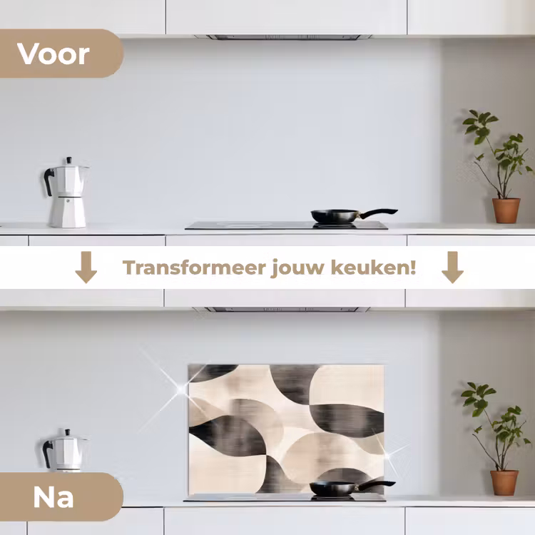 Grillige vormen - Subtiele overgangen - Dynamisch keuken achterwand spatscherm klein -voor_na_NL