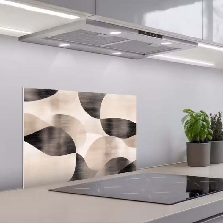 Grillige vormen - Subtiele overgangen - Dynamisch keuken achterwand spatscherm klein -3d_schuin