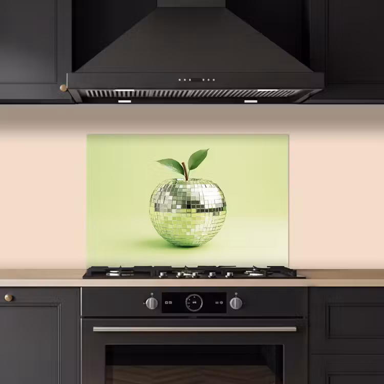 Groen - Disco - Decoratie - Appel keuken achterwand spatscherm klein -sfeer1