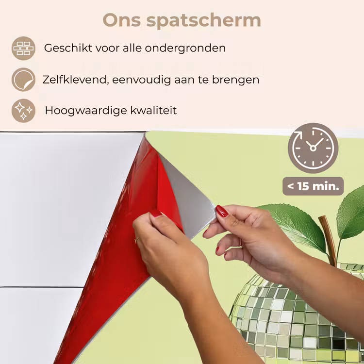 Groen - Disco - Decoratie - Appel keuken achterwand spatscherm klein -spatscherm_NL