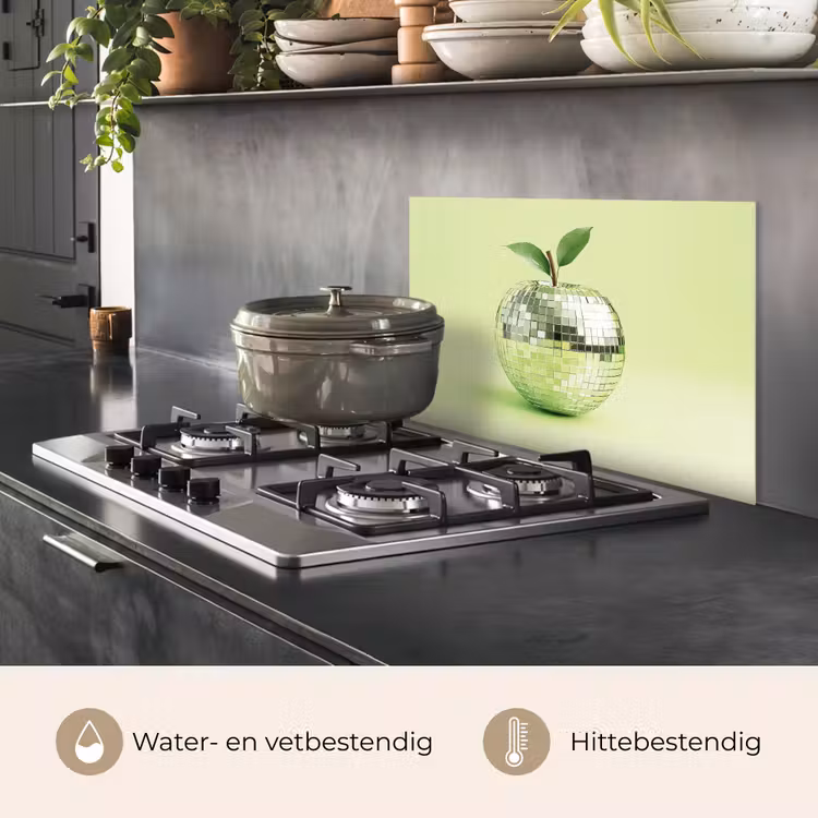 Groen - Disco - Decoratie - Appel keuken achterwand spatscherm klein -usp_NL