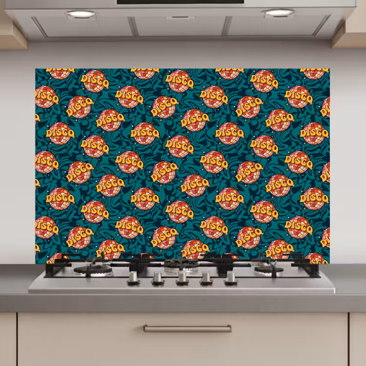 Groen - Disco - Patroon keuken achterwand spatscherm klein 900 -3d_website