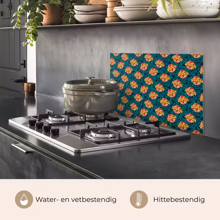Groen - Disco - Patroon keuken achterwand spatscherm klein 900 -usp_NL