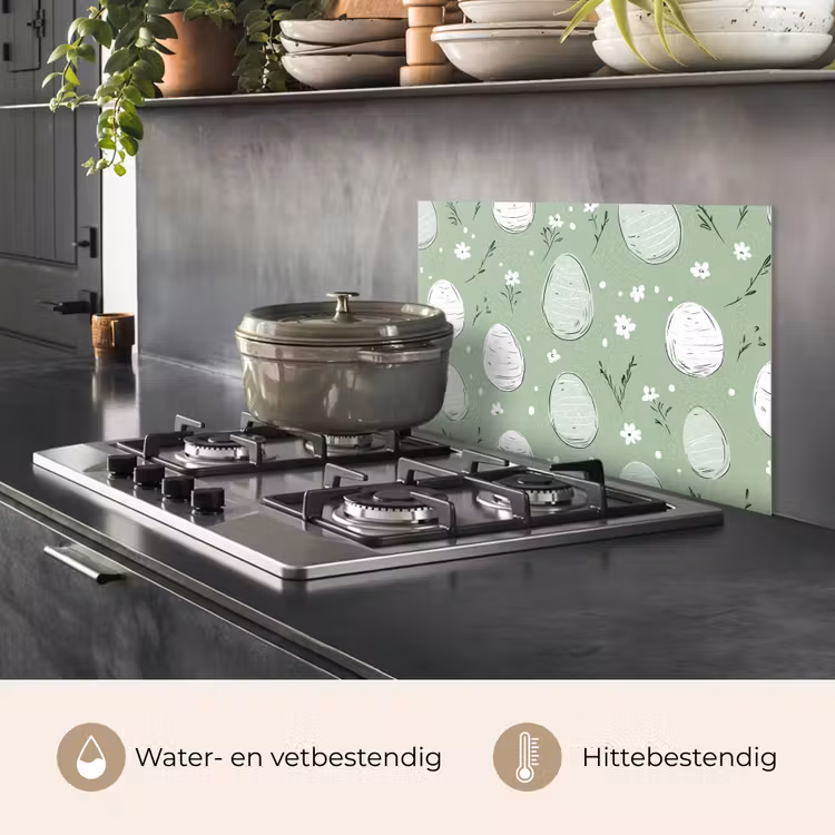 Groen - Eieren - Patroon keuken achterwand spatscherm klein -usp_NL