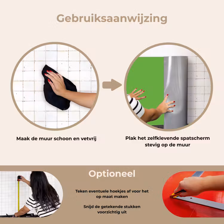 Groen - Kleuren - Natuur keuken achterwand spatscherm klein 900 -gebruiksaanwijzing_NL