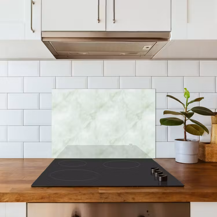 Groen - Marmer - Vloeiende aders keuken achterwand spatscherm klein 900 -sfeer2