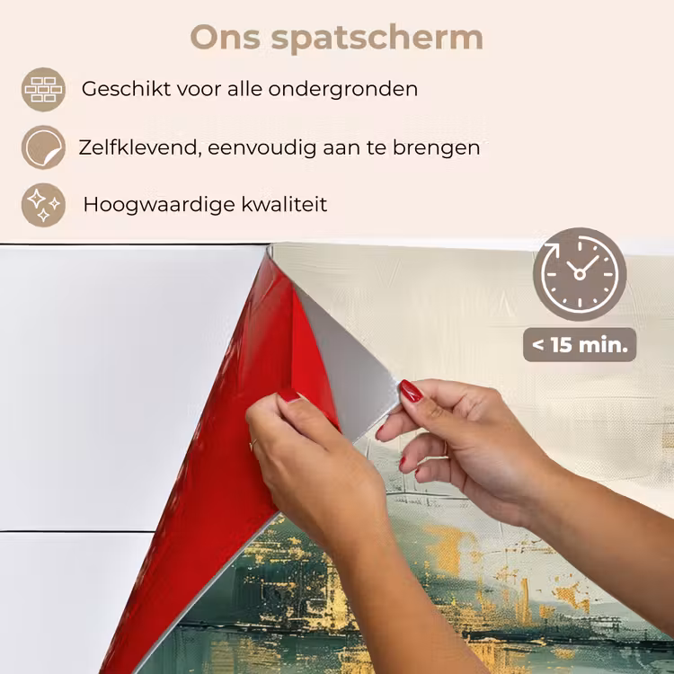 Groen - Modern - Abstract - Goud keuken achterwand spatscherm klein -spatscherm_NL