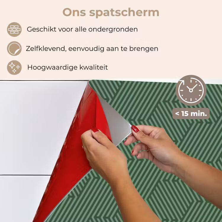 Groen - Strepen - Patroon keuken achterwand spatscherm klein 900 -spatscherm_NL