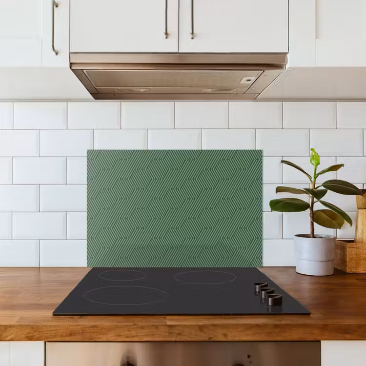Groen - Strepen - Patroon keuken achterwand spatscherm klein 900 -sfeer2