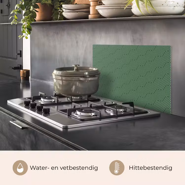 Groen - Strepen - Patroon keuken achterwand spatscherm klein 900 -usp_NL