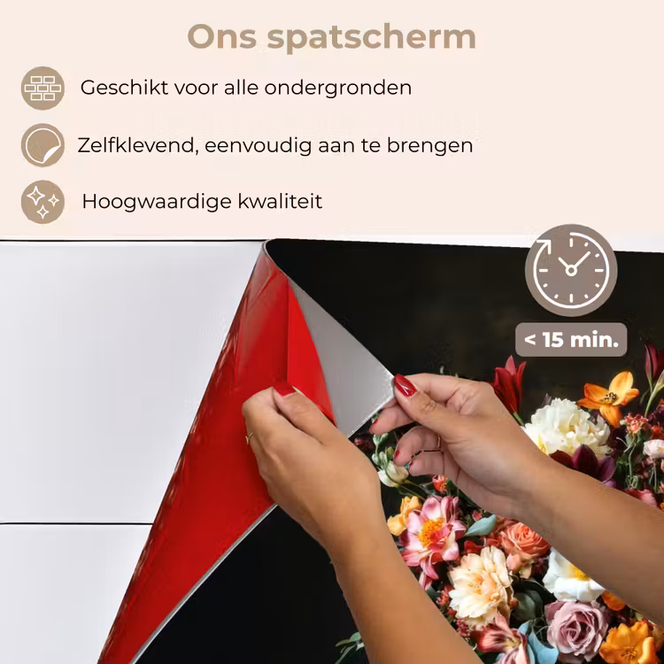 Groot - Bloemen - Vaas - Boeket keuken achterwand spatscherm klein -spatscherm_NL