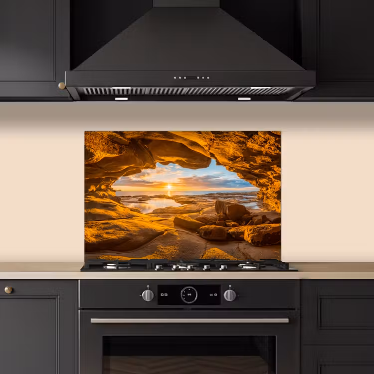 Grot - Zee - Horizon - Zonsondergang keuken achterwand spatscherm klein -sfeer1