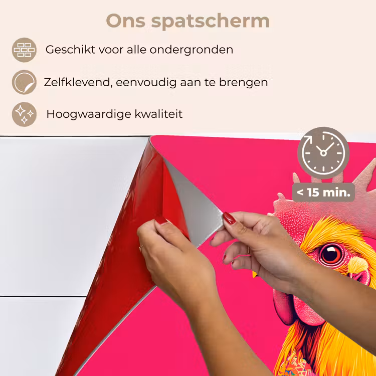Haan - Kleurrijk - Kimono - Roze keuken achterwand spatscherm klein -spatscherm_NL