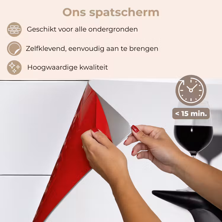 Hak - Wijn - Minimalistisch - Zwart keuken achterwand spatscherm klein -spatscherm_NL