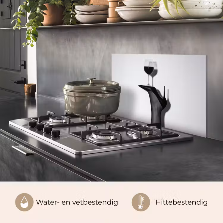 Hak - Wijn - Minimalistisch - Zwart keuken achterwand spatscherm klein -usp_NL