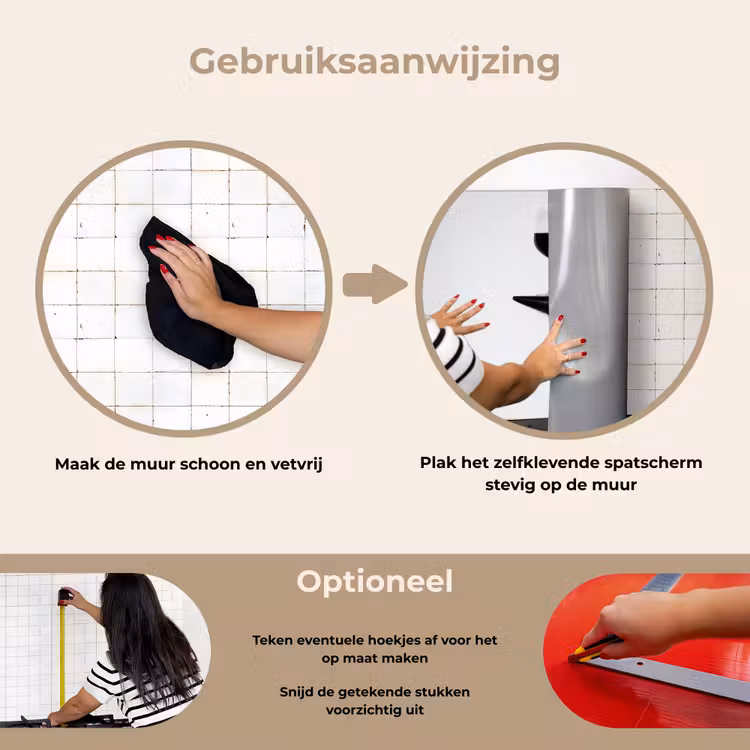 Hak - Wijn - Minimalistisch - Zwart keuken achterwand spatscherm klein -gebruiksaanwijzing_NL