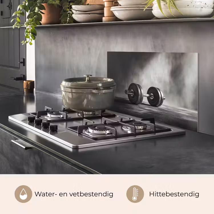 Halter - Gewichten - Zwart keuken achterwand spatscherm klein -usp_NL