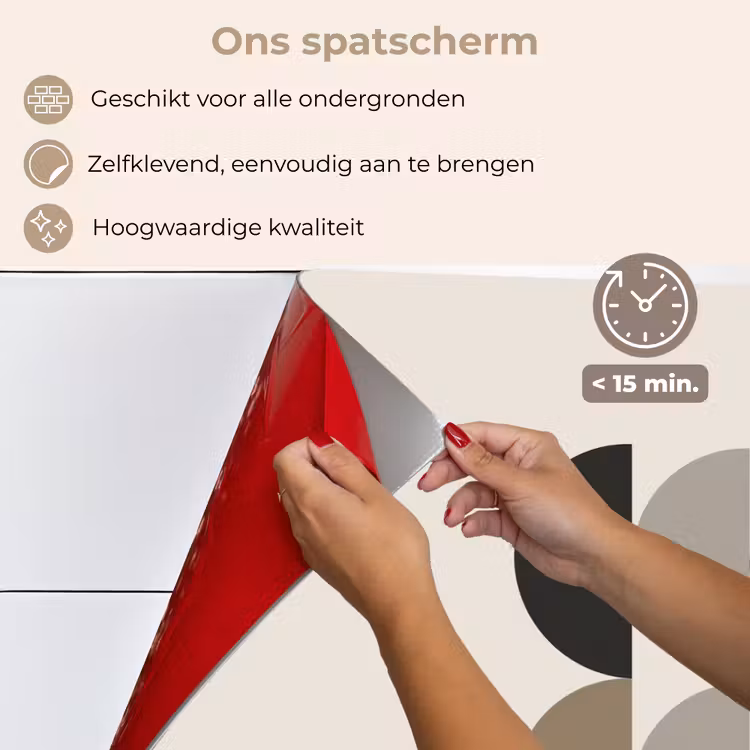 Halve cirkels - Aardetinten - Grafisch keuken achterwand spatscherm klein -spatscherm_NL