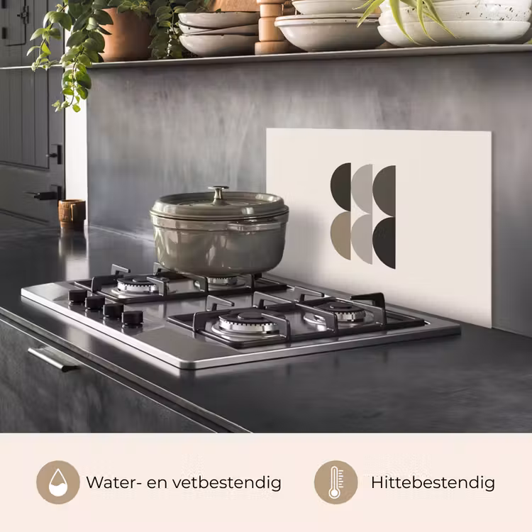 Halve cirkels - Aardetinten - Grafisch keuken achterwand spatscherm klein -usp_NL