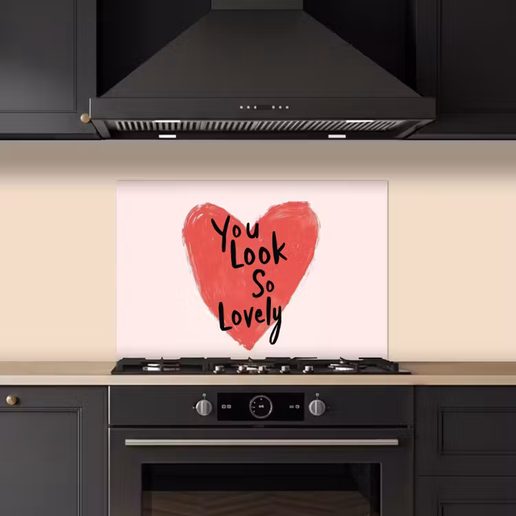 Hart - Rood - Valentijn keuken achterwand spatscherm klein -sfeer1