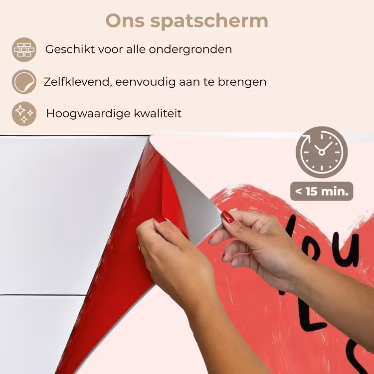 Hart - Rood - Valentijn keuken achterwand spatscherm klein -spatscherm_NL