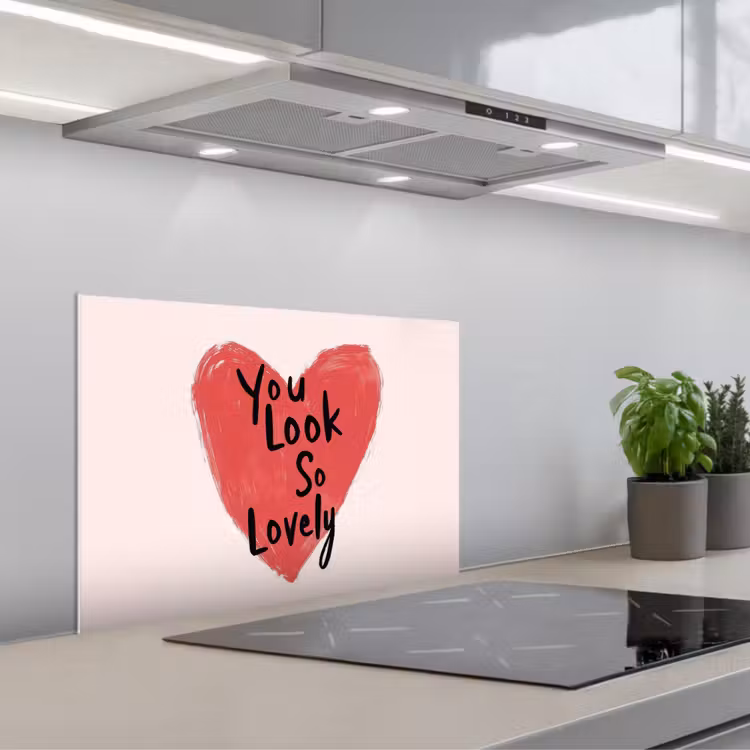 Hart - Rood - Valentijn keuken achterwand spatscherm klein -3d_schuin