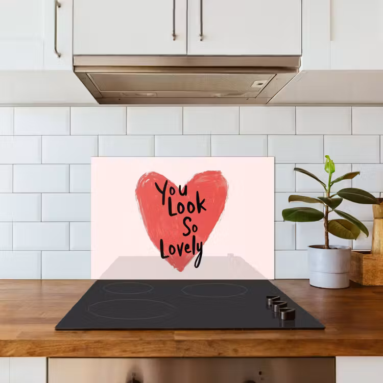 Hart - Rood - Valentijn keuken achterwand spatscherm klein -sfeer2