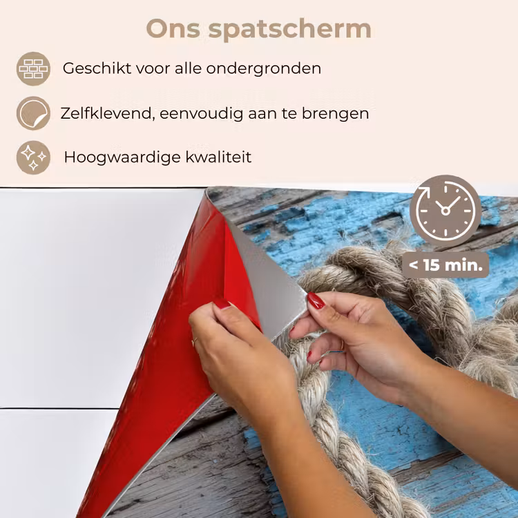 Hart - Touw - Hout - Rustiek keuken achterwand spatscherm klein -spatscherm_NL