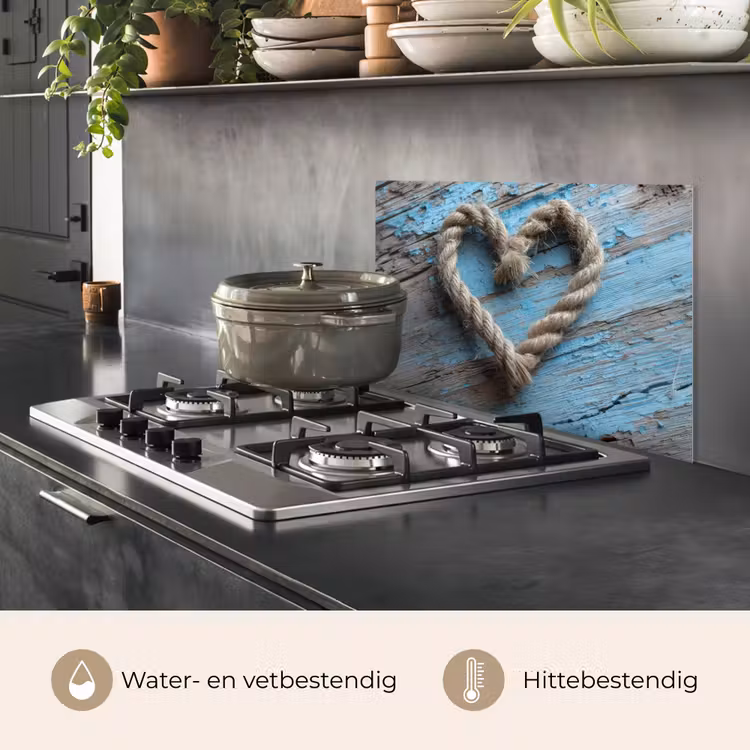 Hart - Touw - Hout - Rustiek keuken achterwand spatscherm klein -usp_NL