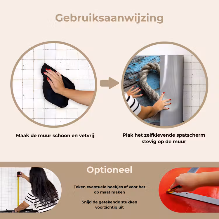 Hart - Touw - Hout - Rustiek keuken achterwand spatscherm klein -gebruiksaanwijzing_NL