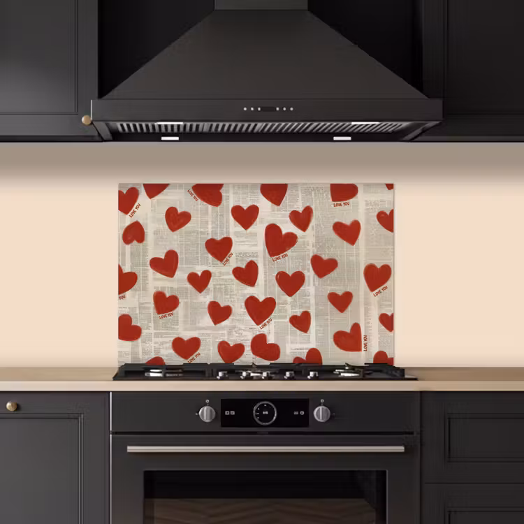 Hartjes - Krant - Loveyou keuken achterwand spatscherm klein -sfeer1